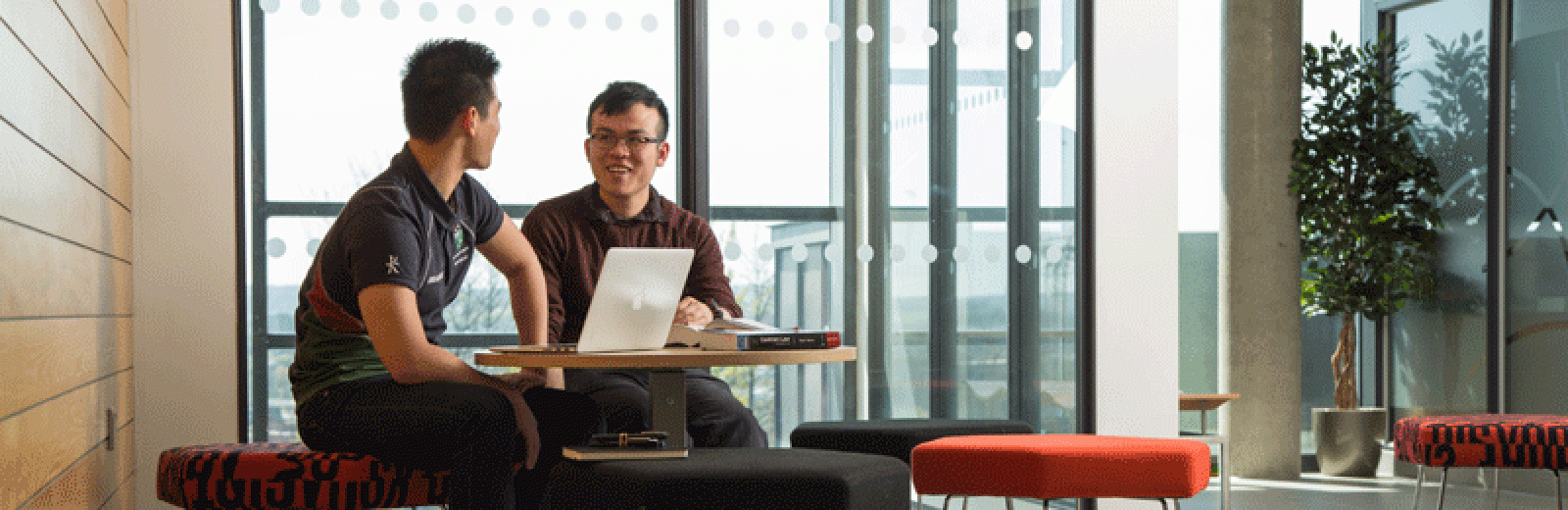 Two students studying in Liberty Building