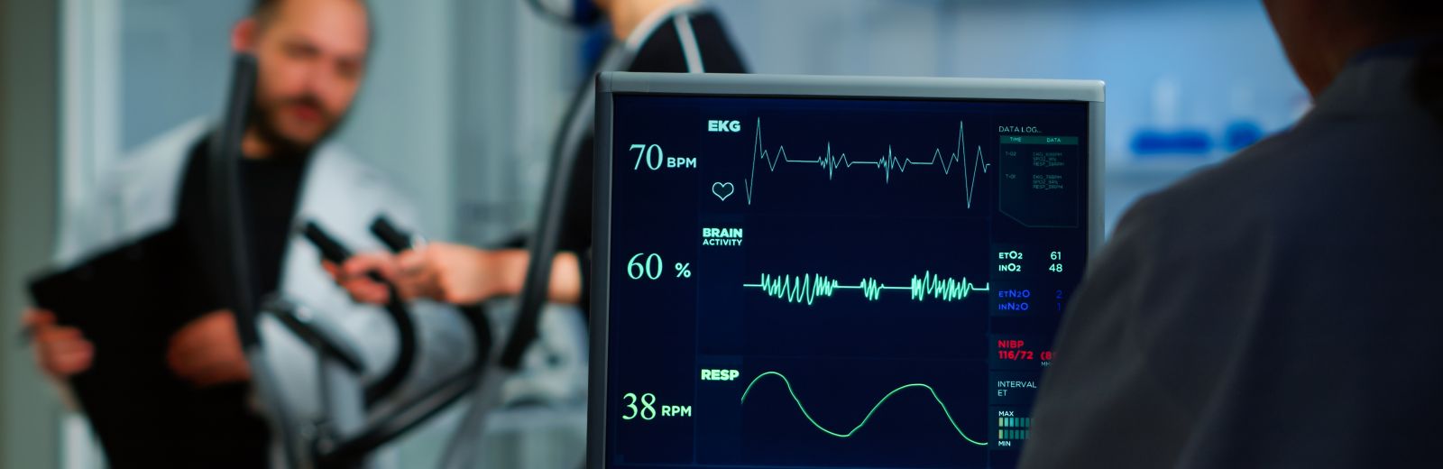 Medical researcher examining EKG