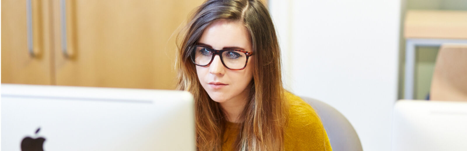 Student working on a computer
