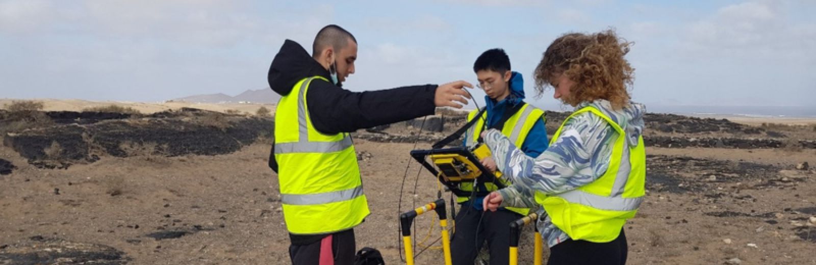 UG Geophysics students carrying out fieldwork