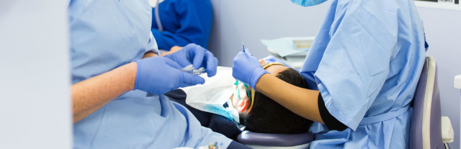 Patient in dental examination