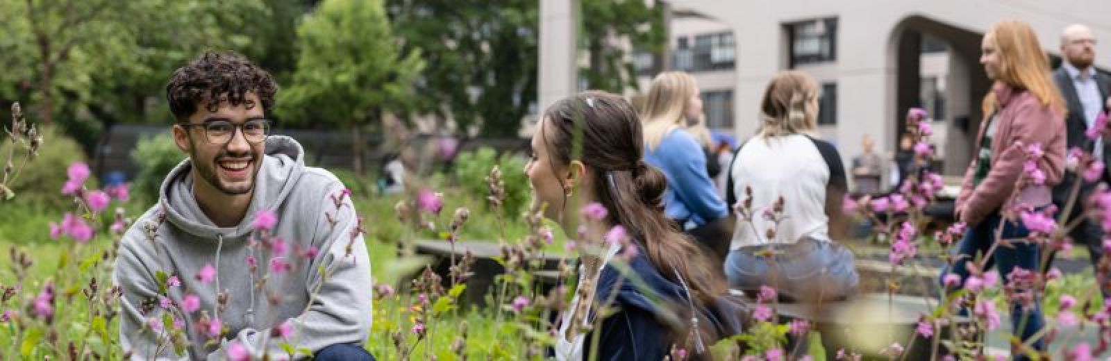 Students in the sustainability garden