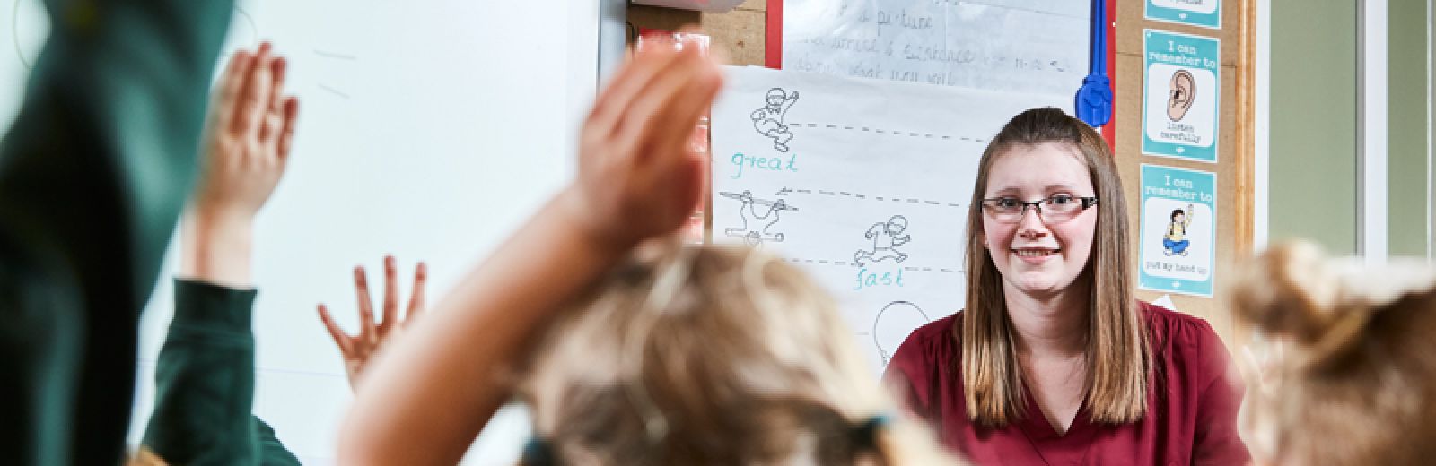 Teacher in primary learning environment
