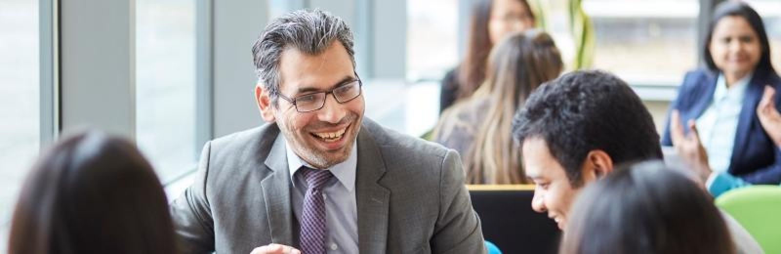 Students group-working on the full-time MBA at Leeds University Business School
