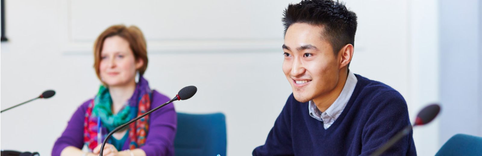 Students in a conference room