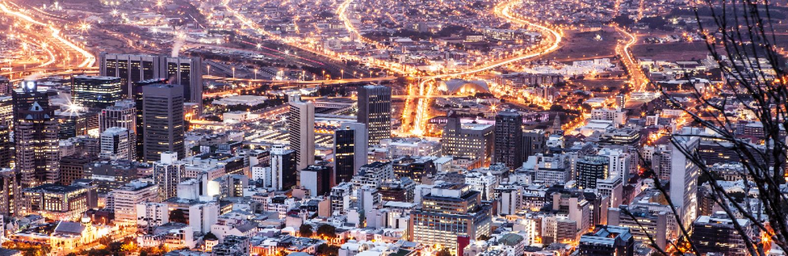 Cape Town city aerial view